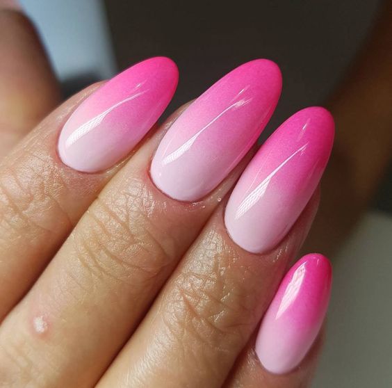 omber nails pink